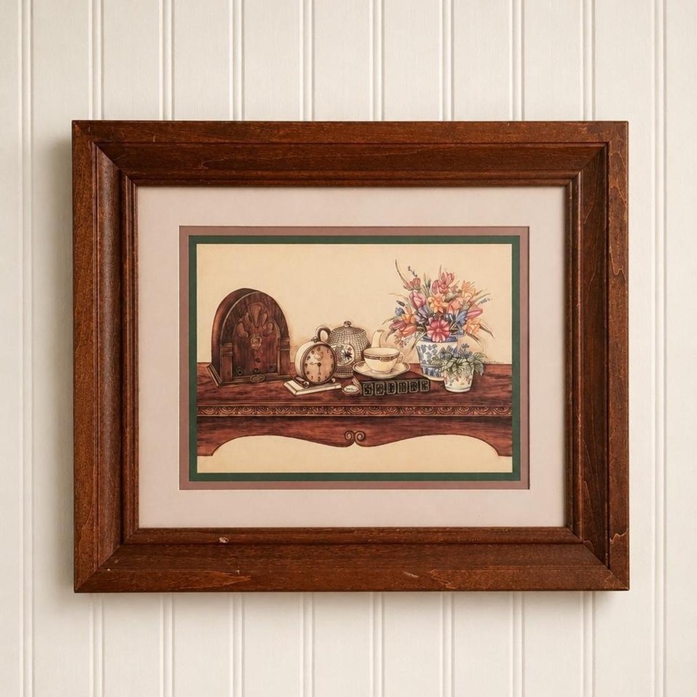 Vintage Framed Table Tea Party Art Print